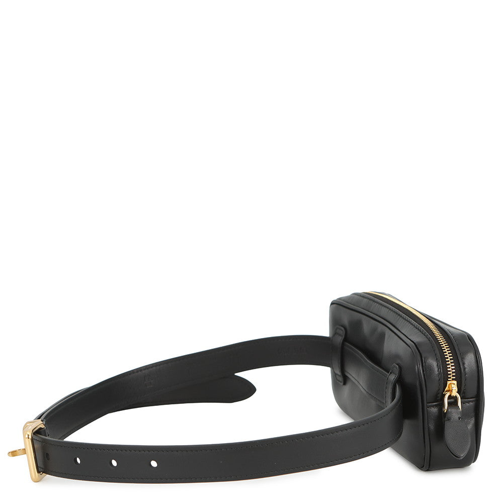 MIUMIU Crossbody Bag Black Leather Size 70