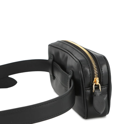 MIUMIU Crossbody Bag Black Leather Size 70
