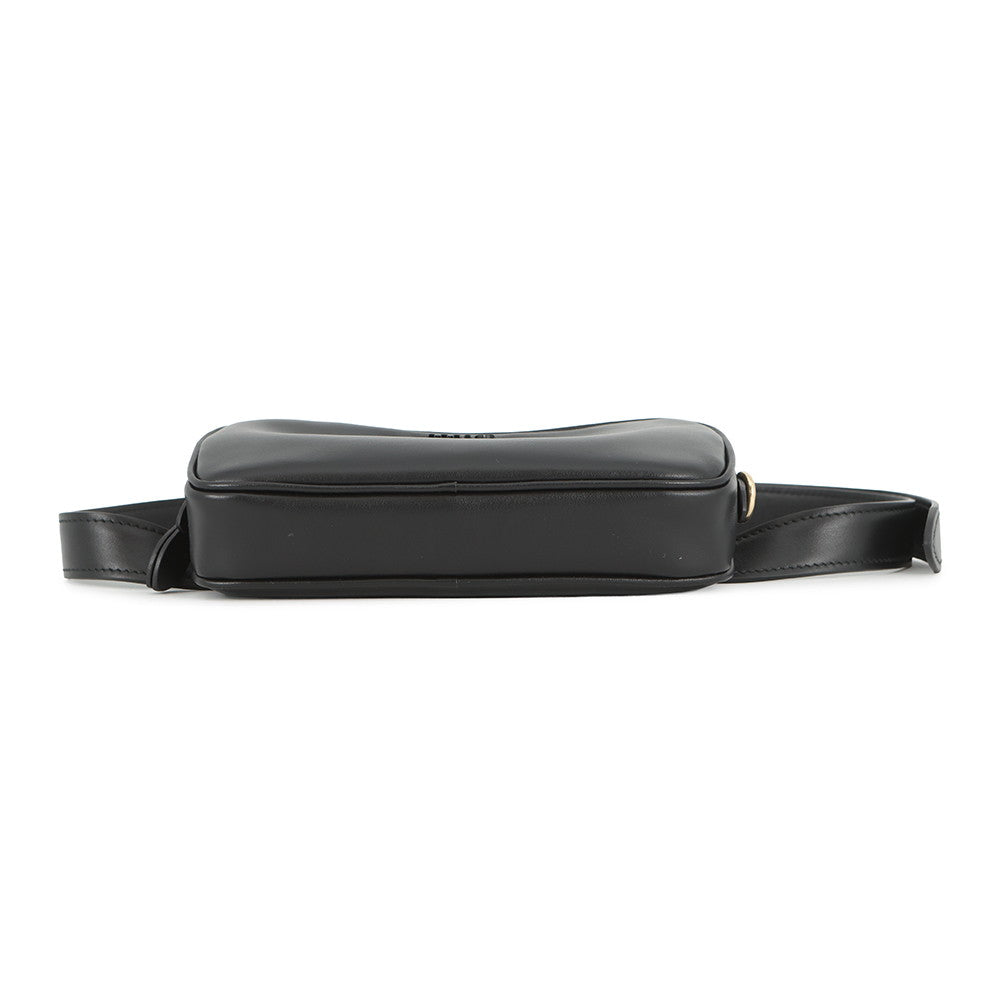 MIUMIU Crossbody Bag Black Leather Size 70