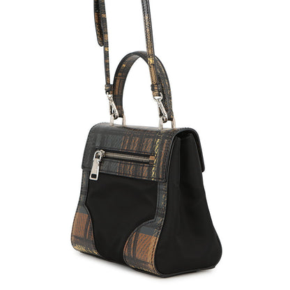 PRADA 2WAYBag Black/Brown1BA014 Nylon Leather