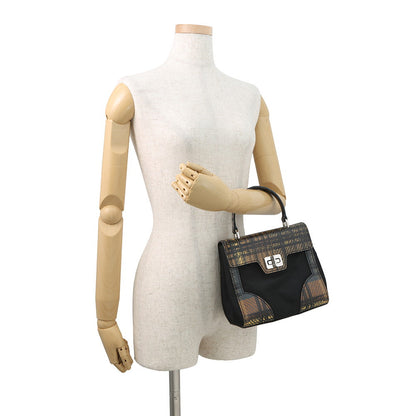 PRADA 2WAYBag Black/Brown1BA014 Nylon Leather