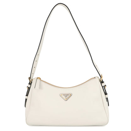 PRADA Eme Shoulder Bag White1BC229 Leather Size Medium