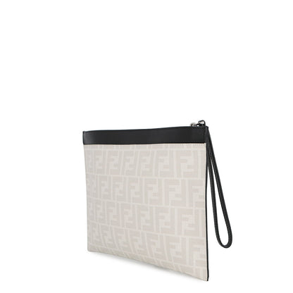 FENDI Taroout Collaboration Clutch Bag White/Yellow/Black7N0134 PVC Leather