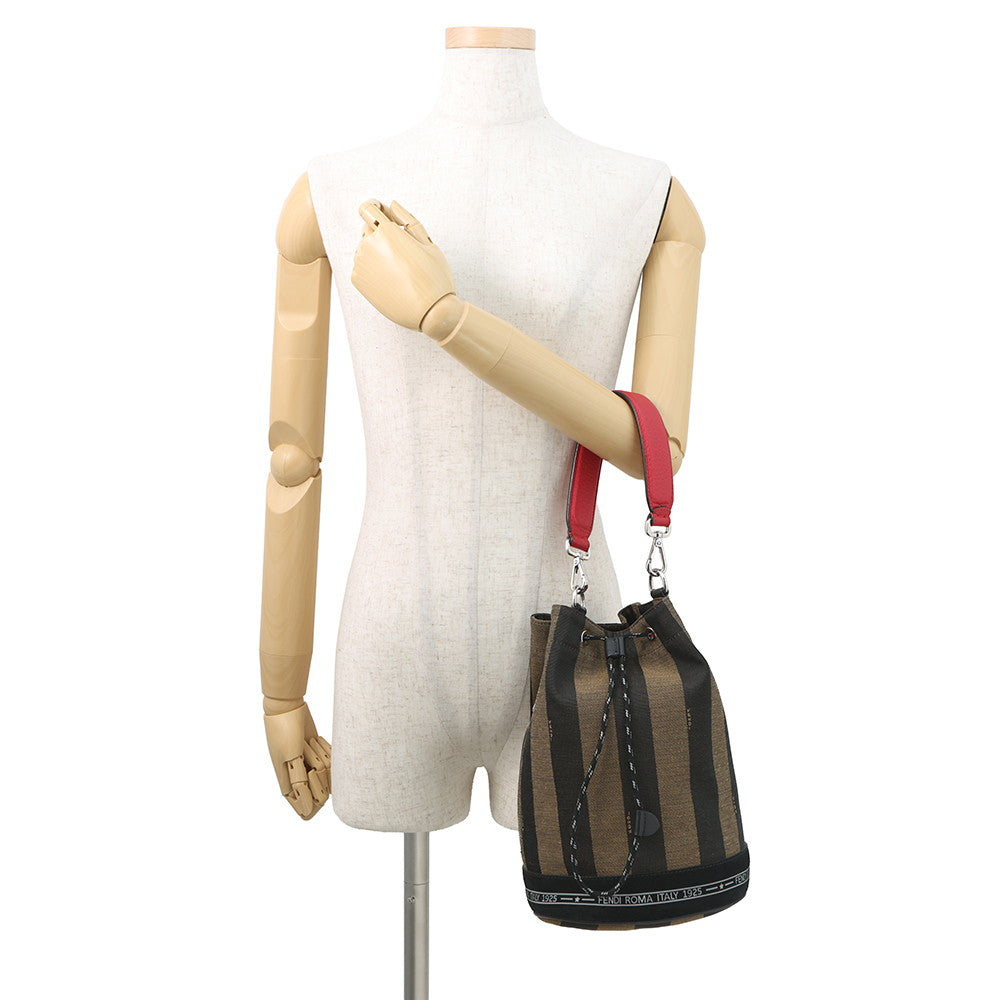 FENDI Zucca Montresor 2-Way Bag Khaki/Black7VA450 Canvas