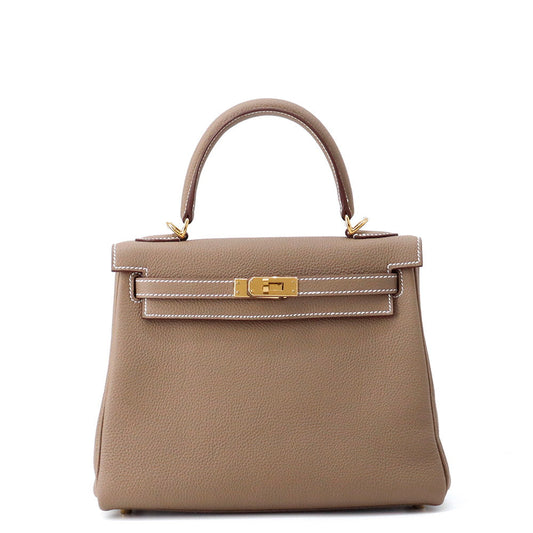 HERMES Kelly Retourne Etoupe Togo Leather Size 25