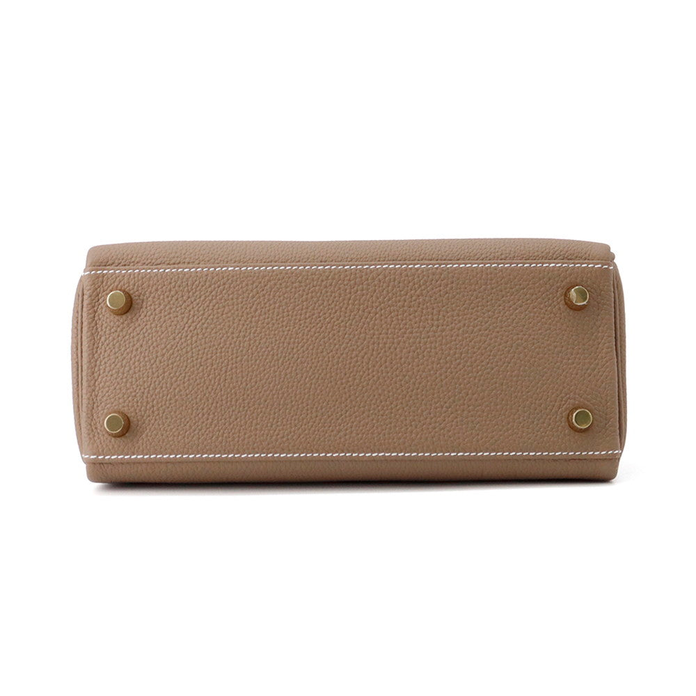 HERMES Kelly Retourne Etoupe Togo Leather Size 25