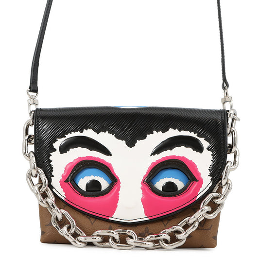 LOUIS VUITTON Monogram (Kabuki) Pochette Kabuki Mask NoirM43495 Monogram Reverse Canvas Epi Leather