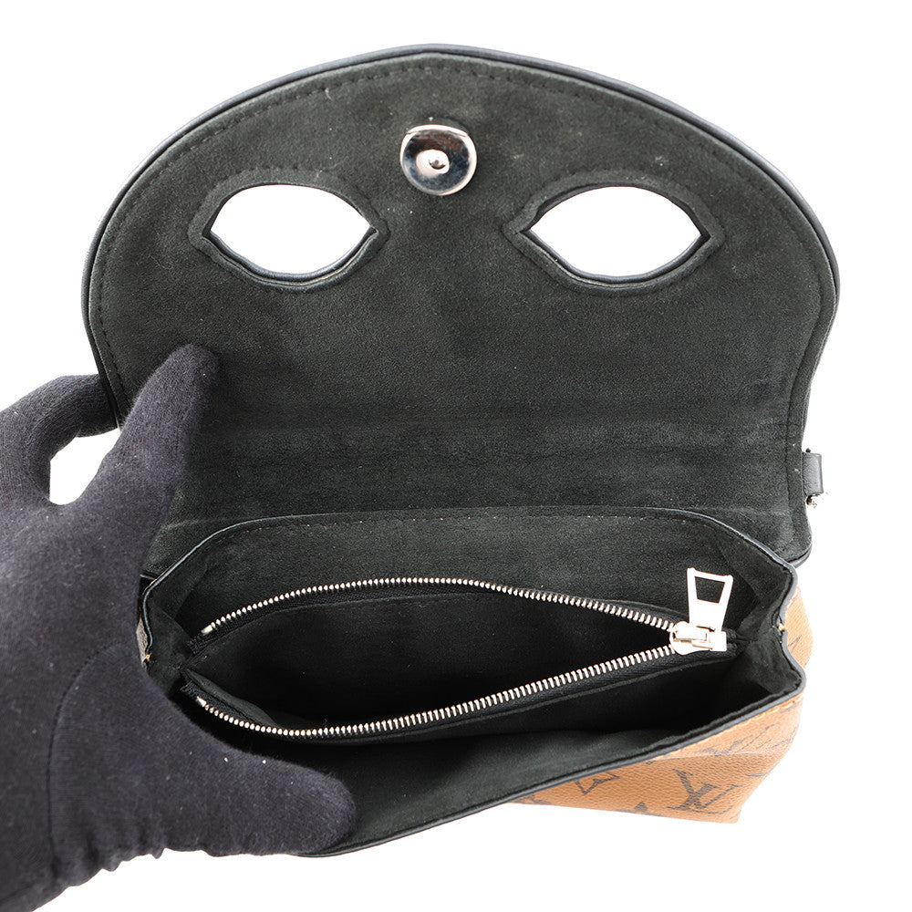 LOUIS VUITTON Monogram (Kabuki) Pochette Kabuki Mask NoirM43495 Monogram Reverse Canvas Epi Leather