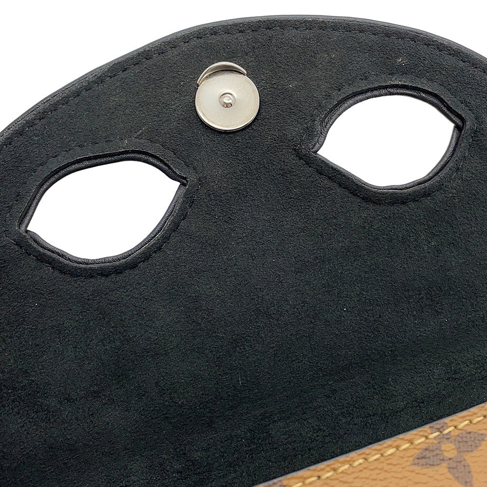LOUIS VUITTON Monogram (Kabuki) Pochette Kabuki Mask NoirM43495 Monogram Reverse Canvas Epi Leather