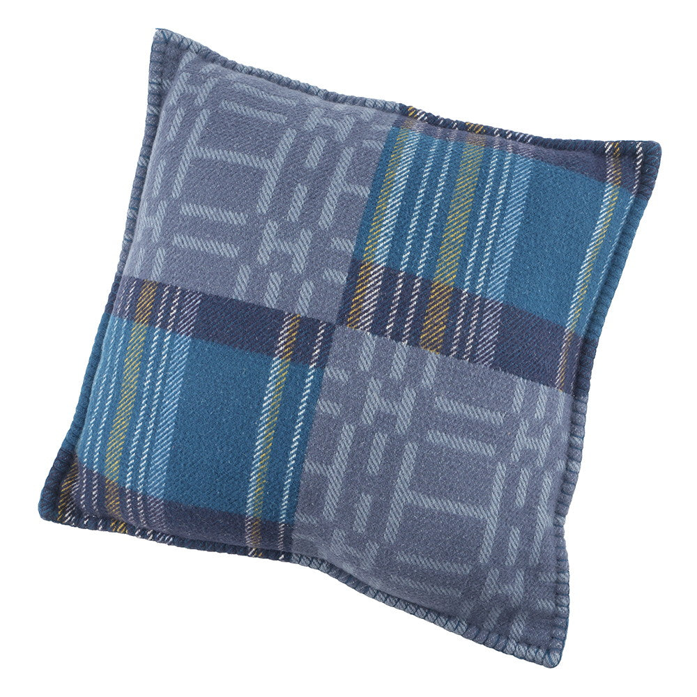 HERMES Scott H Pillow Cushion Blue Wool 100%