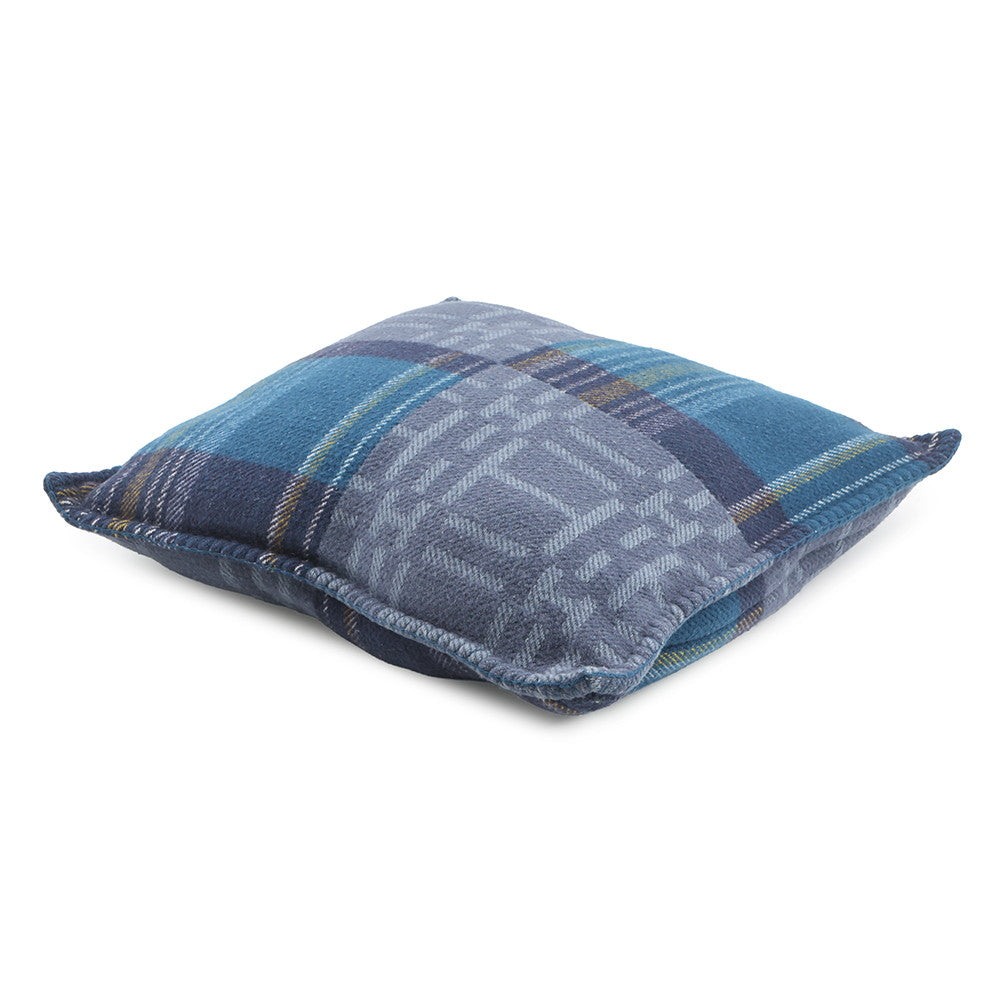 HERMES Scott H Pillow Cushion Blue Wool 100%