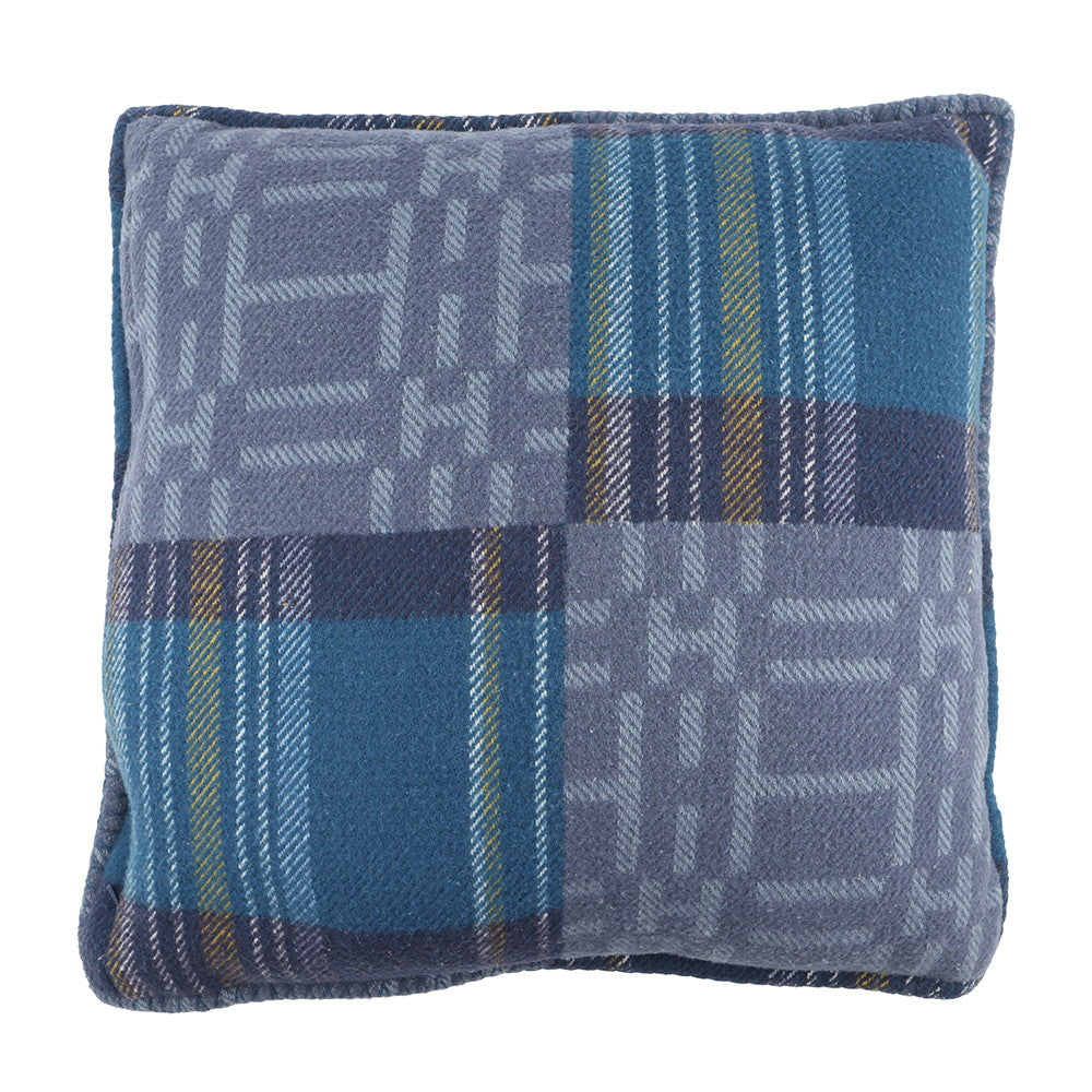 HERMES Scott H Pillow Cushion Blue Wool 100%
