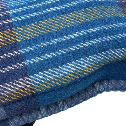 HERMES Scott H Pillow Cushion Blue Wool 100%