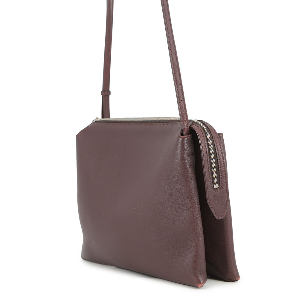 The Row NU TWIN Shoulder Bag BordeauxW1235 Leather