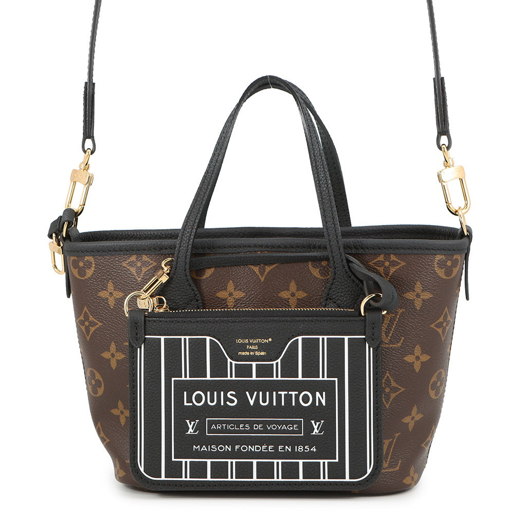 LOUIS VUITTON Neverfull・Inside Out NoirM12099 Monogram Grain Leather Size BB