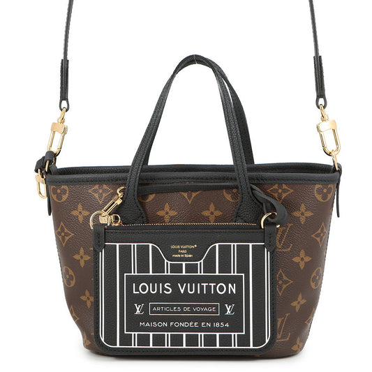 LOUIS VUITTON Neverfull・Inside Out NoirM12099 Monogram Grain Leather Size BB