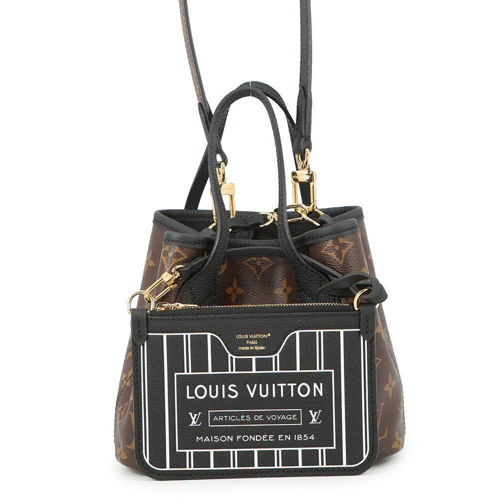 LOUIS VUITTON Neverfull・Inside Out NoirM12099 Monogram Grain Leather Size BB