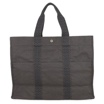 HERMES Her Line Tote Gray Canvas Size GM