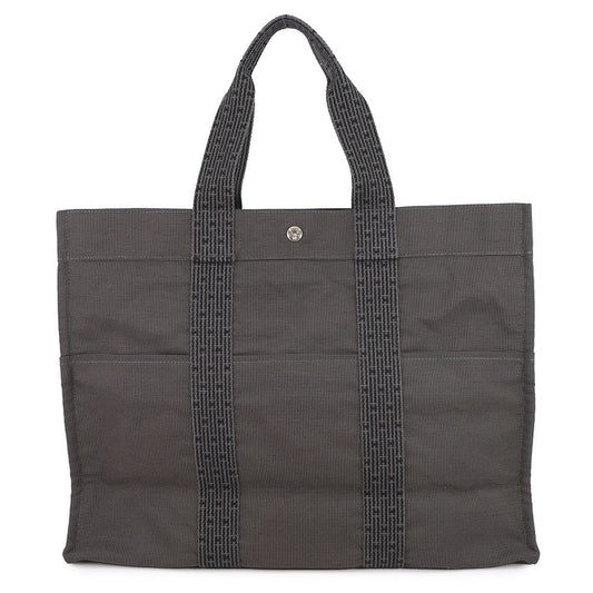 HERMES Her Line Tote Gray Canvas Size GM