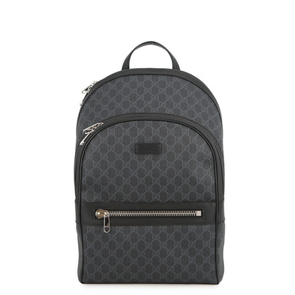 GUCCI GGBlack Backpack Black771158 GG Supreme Leather Size Medium