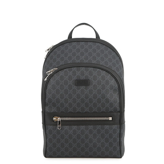 GUCCI GGBlack Backpack Black771158 GG Supreme Leather Size Medium
