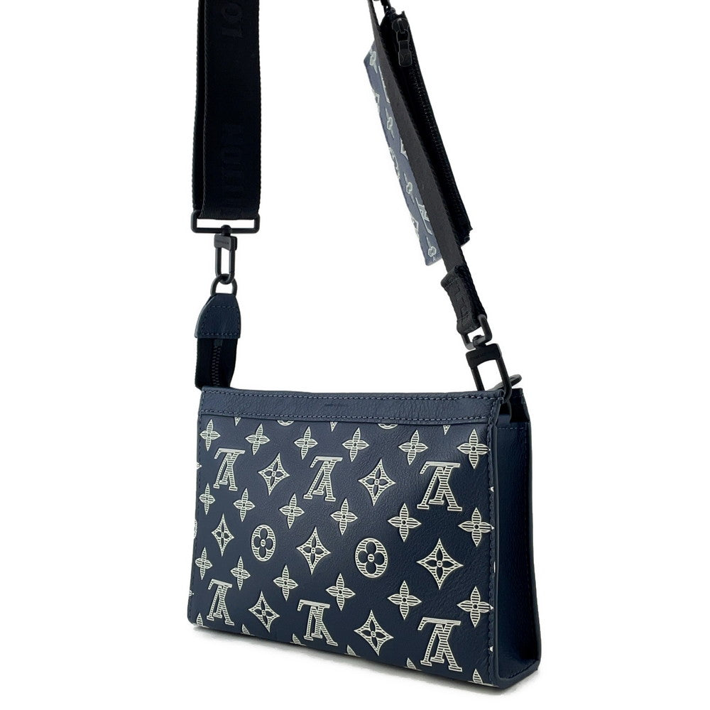 LOUIS VUITTON Gaston Wearable Wallet Navy/WhiteM83384 Monogram Shadow