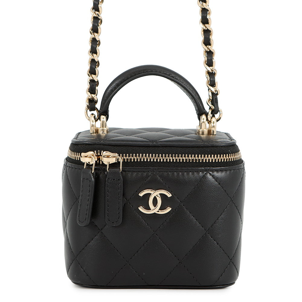 CHANEL Matelasse Small Vanity BlackAP2198 Lambskin Size Small