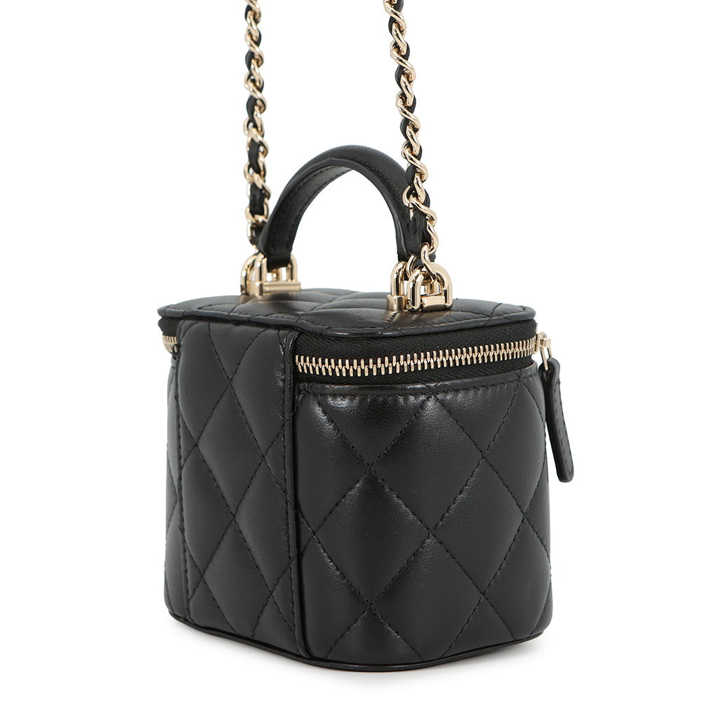 CHANEL Matelasse Small Vanity BlackAP2198 Lambskin Size Small