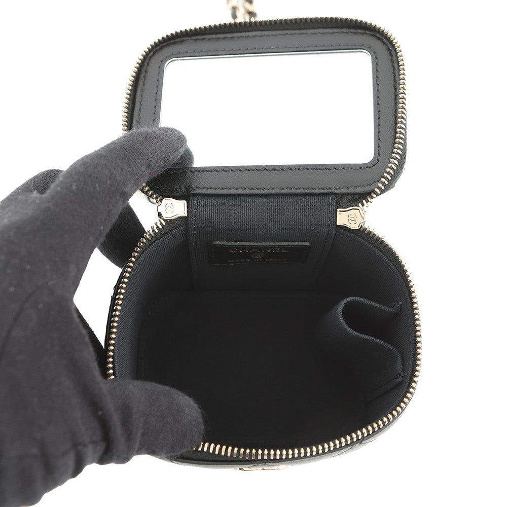CHANEL Matelasse Small Vanity BlackAP2198 Lambskin Size Small