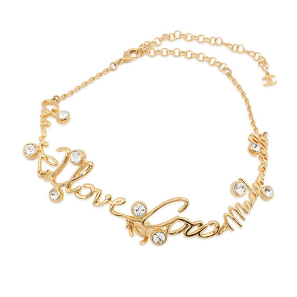 CHANEL I LOVE COCO NecklaceABD427 Gold Plated MetalStone