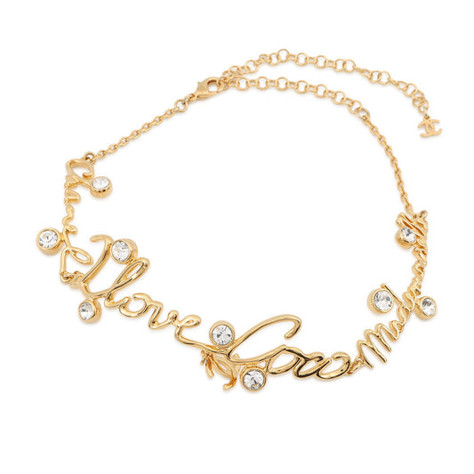 CHANEL I LOVE COCO NecklaceABD427 Gold Plated MetalStone