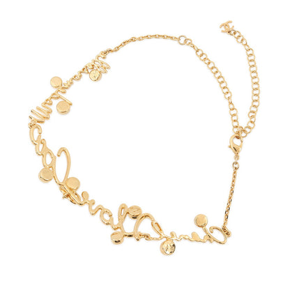 CHANEL I LOVE COCO NecklaceABD427 Gold Plated MetalStone