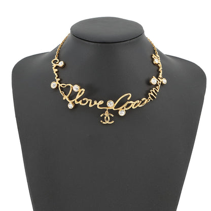 CHANEL I LOVE COCO NecklaceABD427 Gold Plated MetalStone