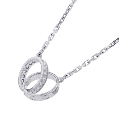 CARTIER Love Diamond Semi-Pave NecklaceB7013700 18K White Gold
