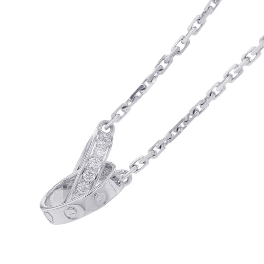 CARTIER Love Diamond Semi-Pave NecklaceB7013700 18K White Gold
