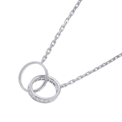CARTIER Love Diamond Semi-Pave NecklaceB7013700 18K White Gold