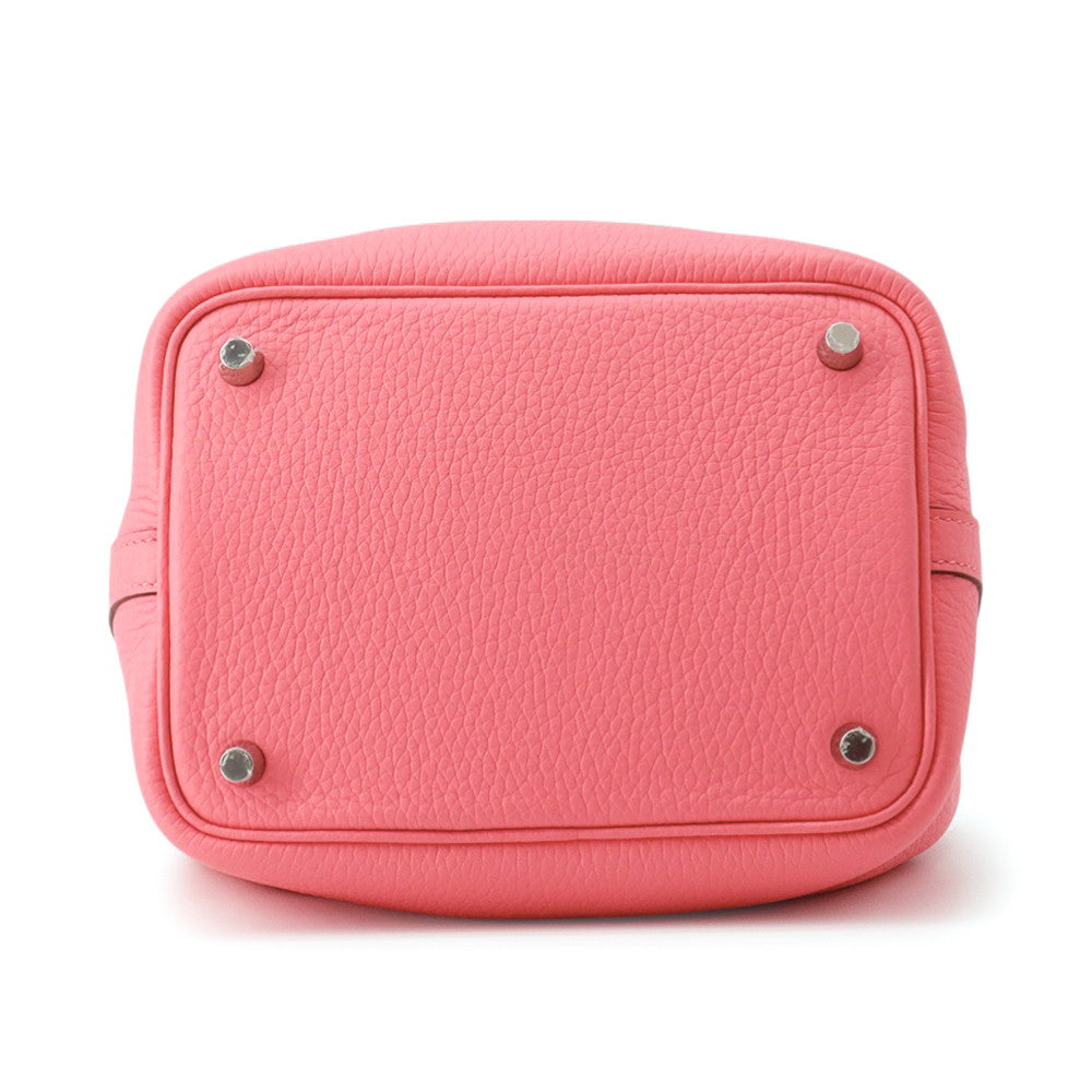 HERMES Picotin Padlock Rose Azalee Taurillon Clemence Size PM