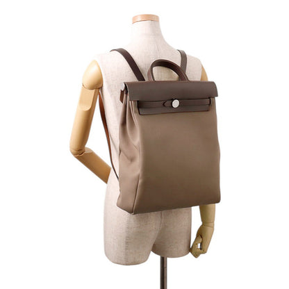 HERMES Herbag Zip Ad Etoupe Toile Officer Bash Hunter Size PM