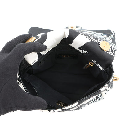 CHANEL Matelasse Diakoko 2-way Bag Black/WhiteAS3004 Canvas Size 20