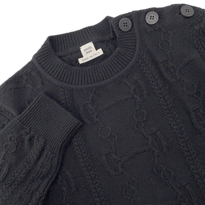 HERMES Knit Chaine d'AncrePattern long sleeve Size 36 Black2H2644D6 Wool 80% Cashmere20%