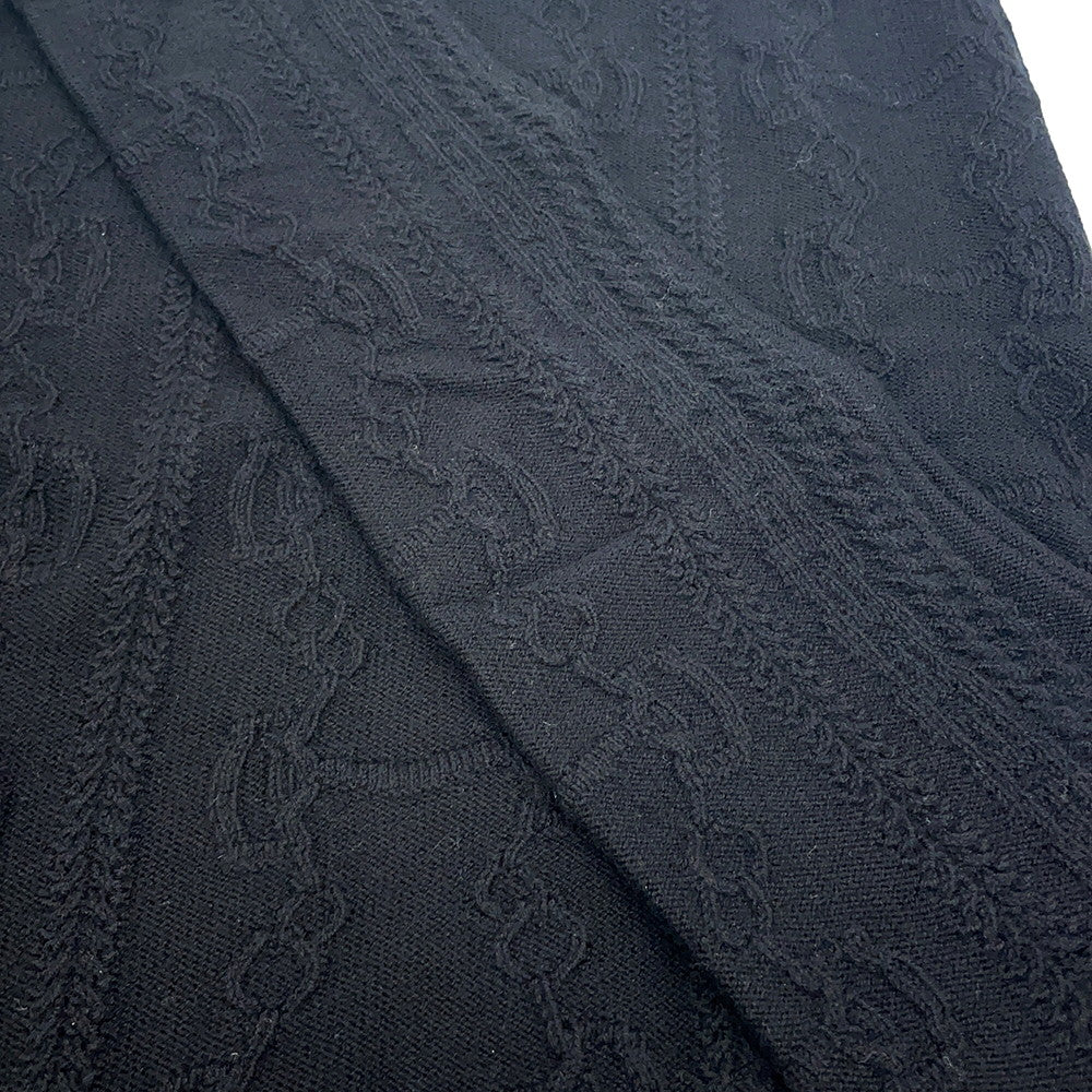 HERMES Knit Chaine d'AncrePattern long sleeve Size 36 Black2H2644D6 Wool 80% Cashmere20%