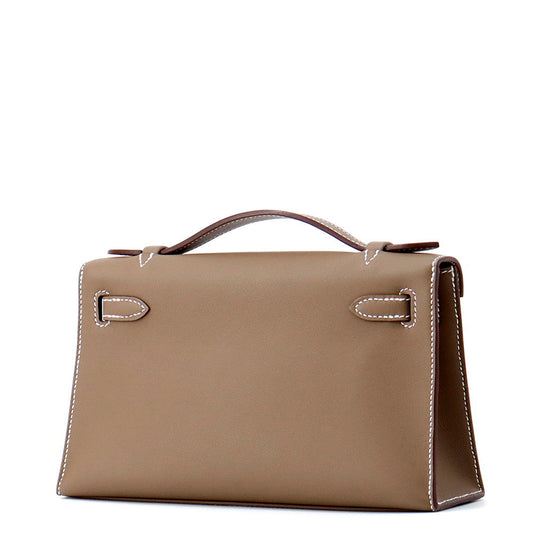 HERMES PochetteKelly Etoupe Swift Leather