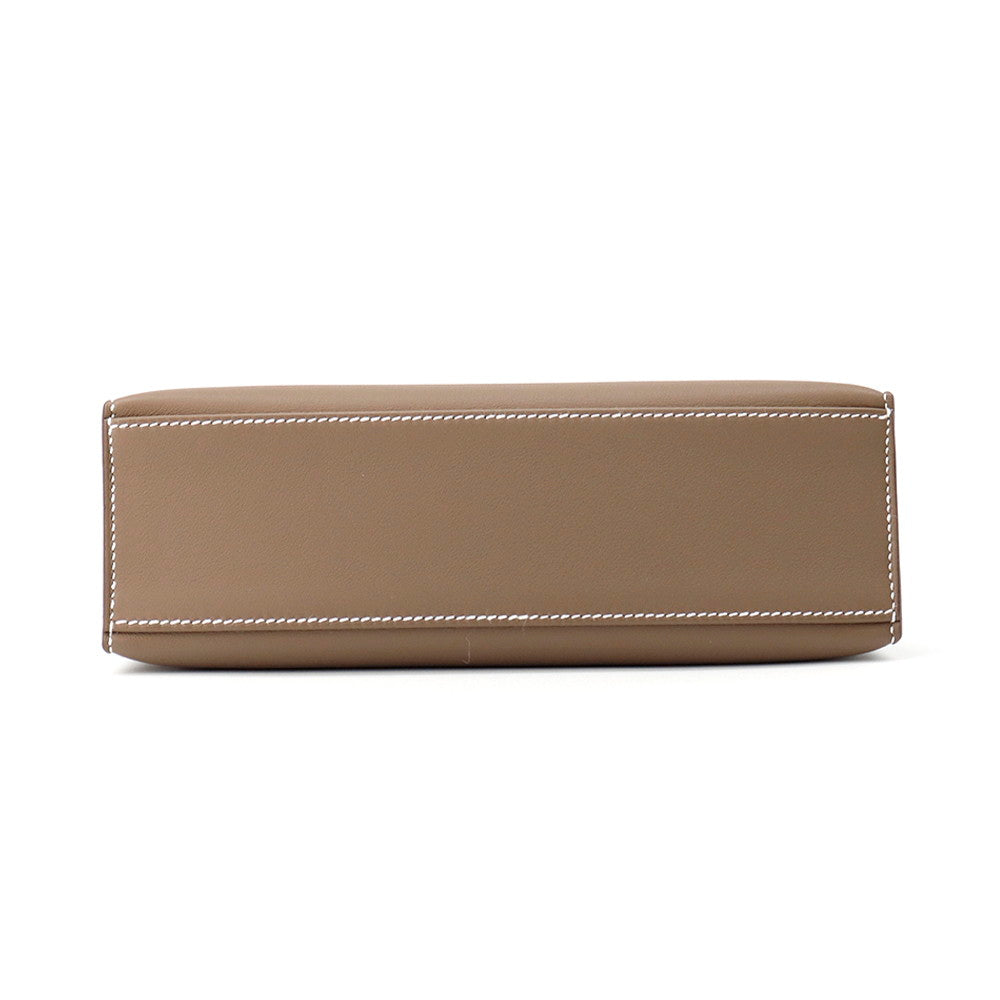HERMES PochetteKelly Etoupe Swift Leather