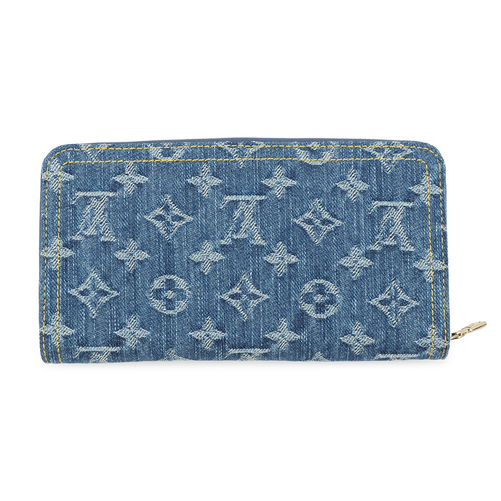 LOUIS VUITTON LV × TM Zippy Wallet BlueM23161 Monogram Cherry Denim