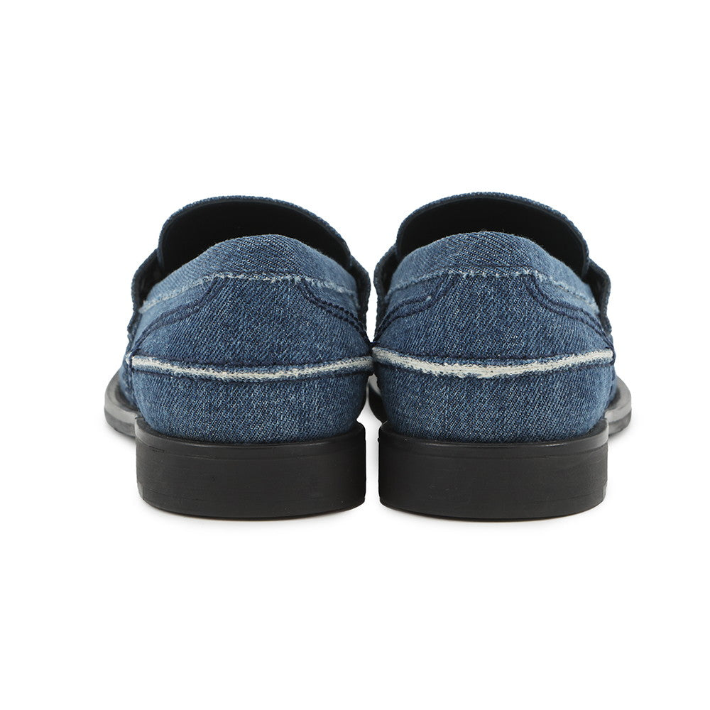 MIUMIU Coin loafers IndigoBlue5D061E Denim Size 36