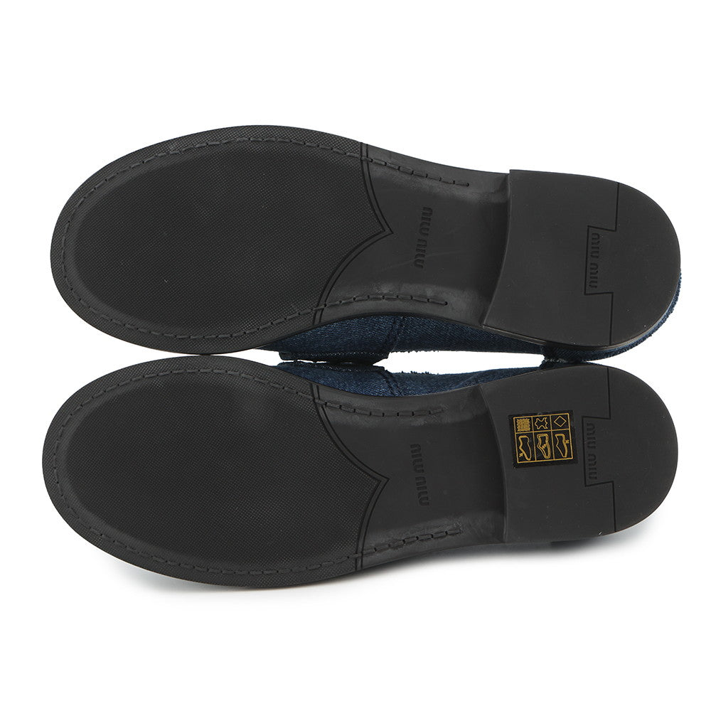 MIUMIU Coin loafers IndigoBlue5D061E Denim Size 36