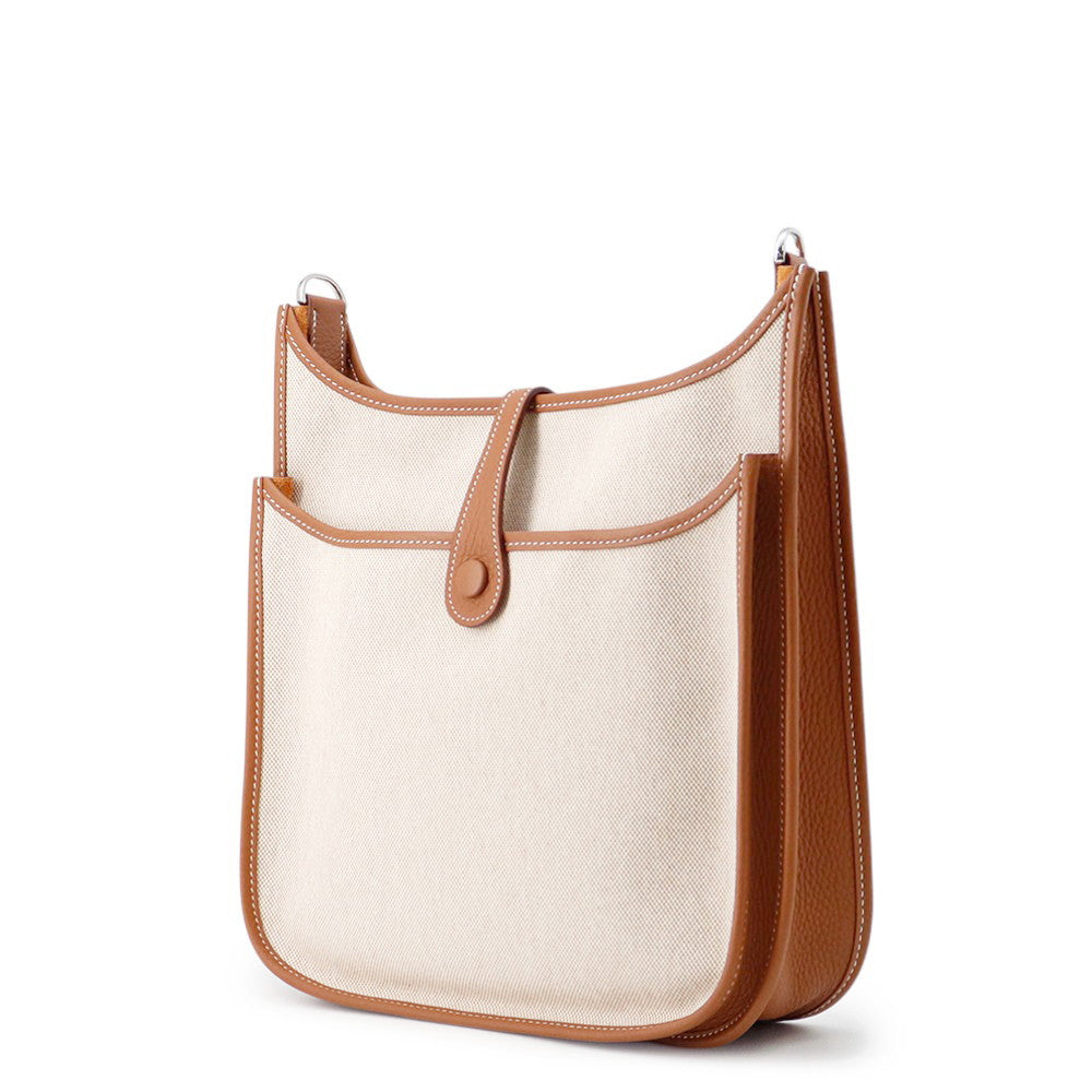 HERMES Evelyne 3 Gold/Ecru Toile Officier Taurillon Clemence Size PM