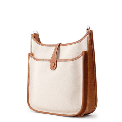 HERMES Evelyne 3 Gold/Ecru Toile Officier Taurillon Clemence Size PM