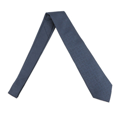 CHANEL CC Logo tie Navy Silk100%