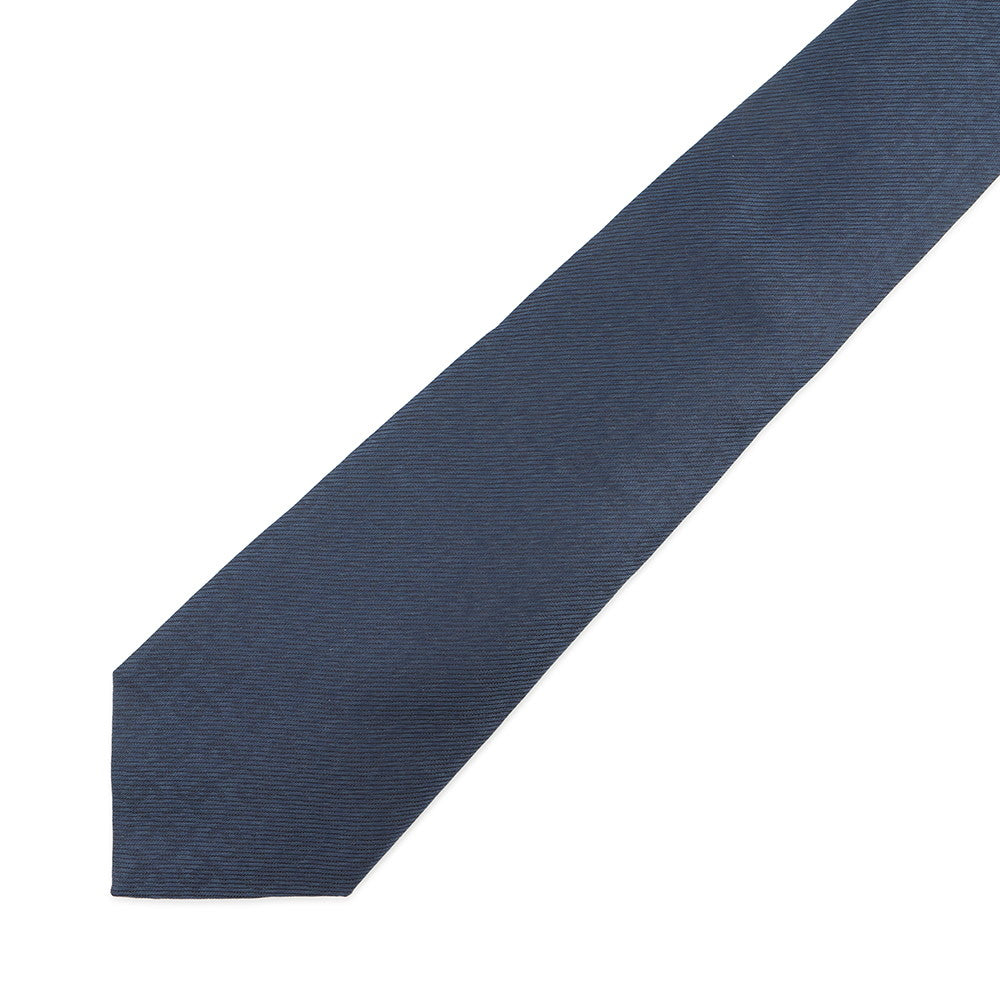 CHANEL CC Logo tie Navy Silk100%
